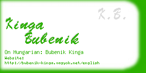 kinga bubenik business card